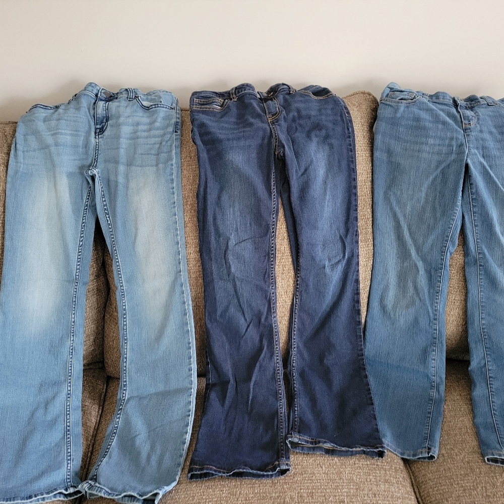 3 Pair Girls Boot Cut Jeans. Size 14 EUC